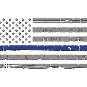 Thin Blue Line Light Distressed Flag Decal 4" or 6"