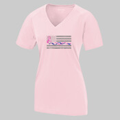 Ladies Soft Feel Blue Line Flag with Pink Twisted Ribbon