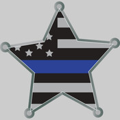 Star Blue Line Decal 2" or 4"