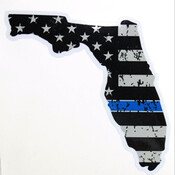 State of Florida Thin Blue Line Decal 4"