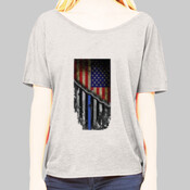 Ladies Slouchy T-shirt with OCSO Flag Vertical