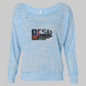 Ladies Long Sleeve Slouchy T-shirt with OCSO Integrated Above the Flag 