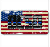 American flag with  blue line OCSO distressed