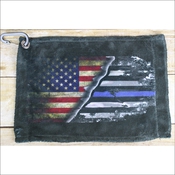 Gun Towel OCSO Horizontal Flag Black Background with Carabiner